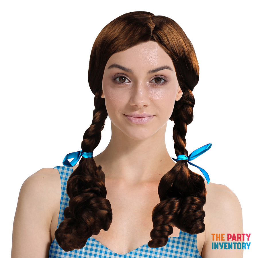 Plaited Gingham Girl Wig