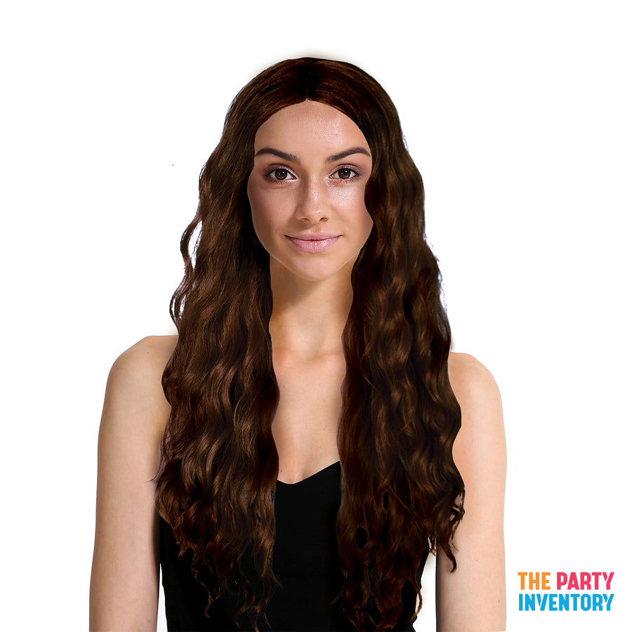 Long Wavy Middle Part Wig (Brown)