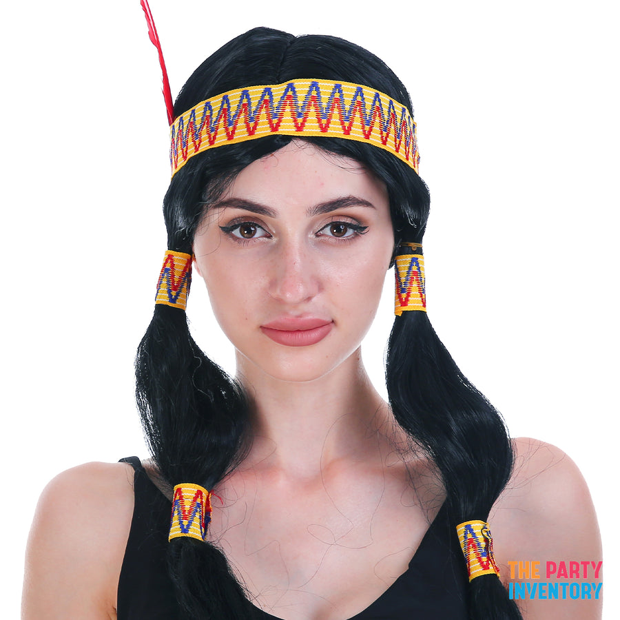 Ladies Native American Pigtail wig