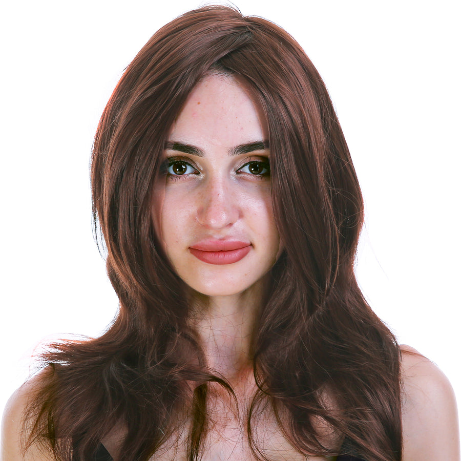 Brown Wavy Layered Wig