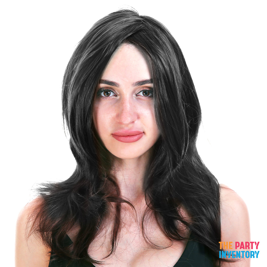 Black Wavy Layered Wig