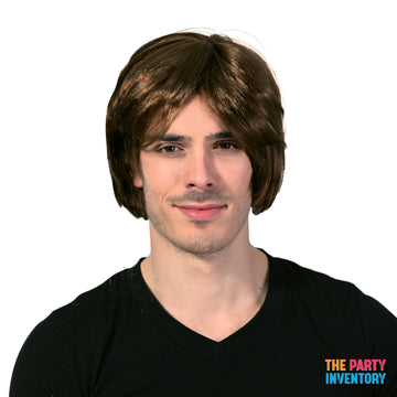 Mens Middle Part Wig (Dark Brown)