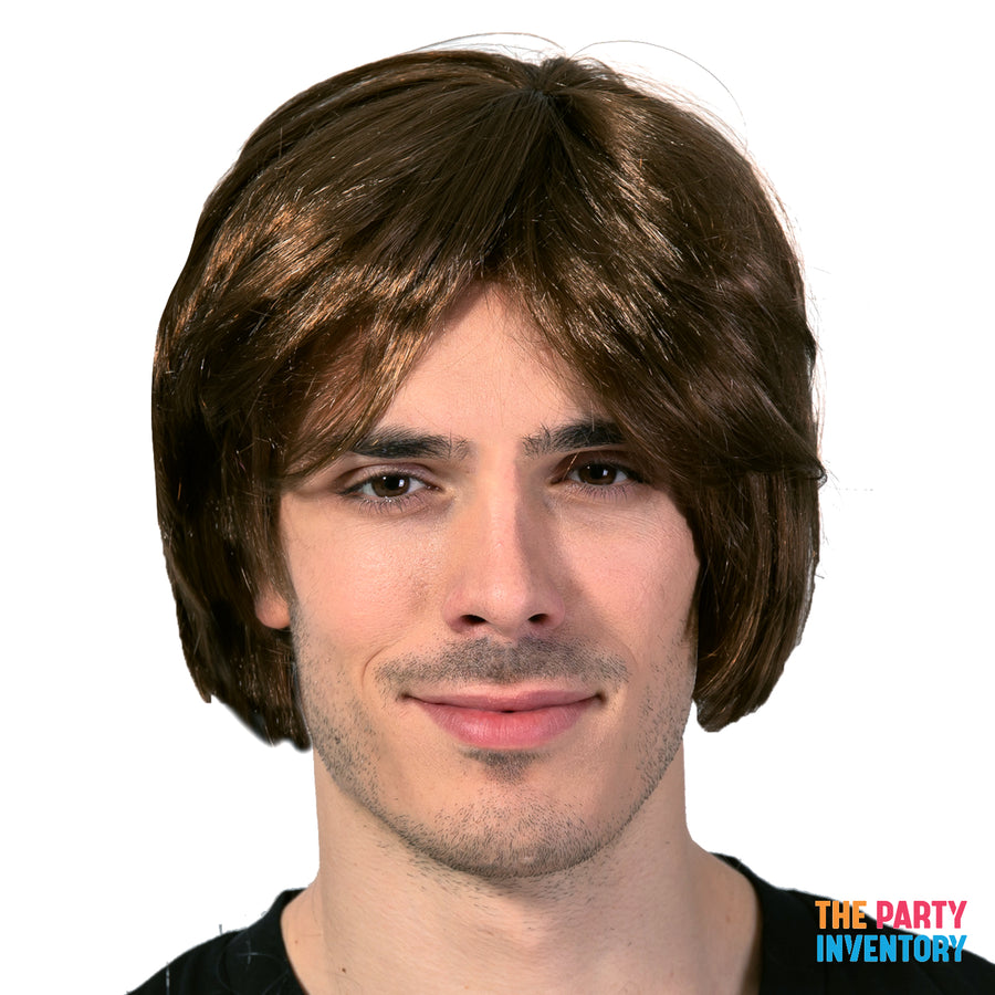 Mens Middle Part Wig (Dark Brown)