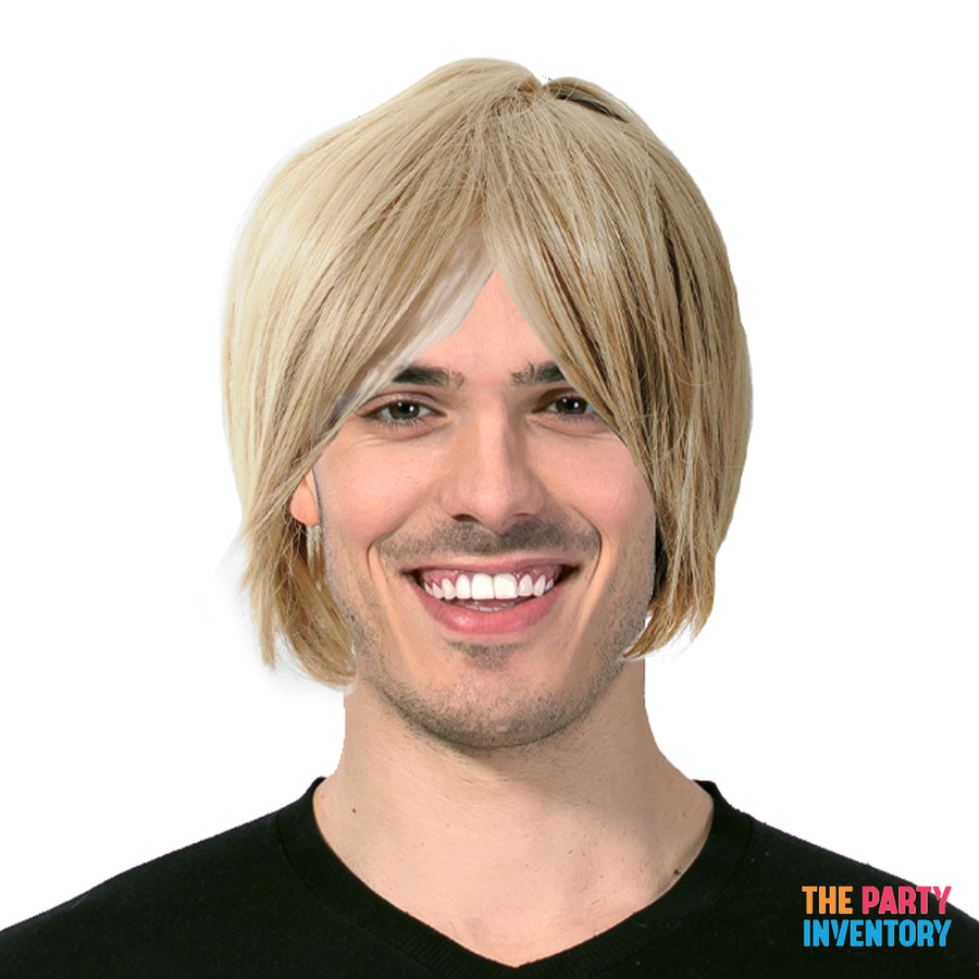 Mens Middle Part Wig (Dirty Blonde)