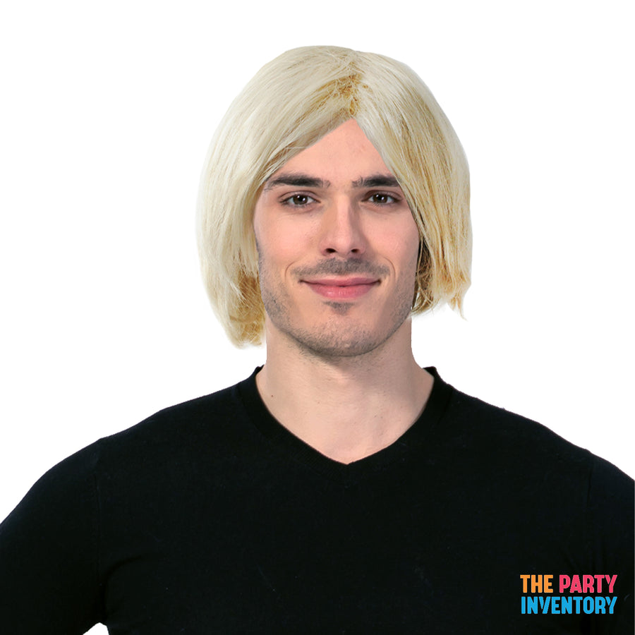 Mens Middle Part Wig (Blonde)