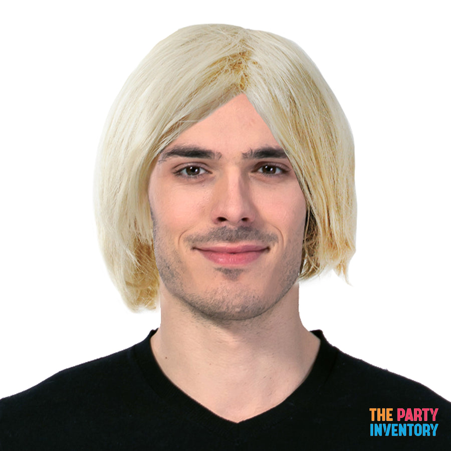 Mens Middle Part Wig (Blonde)