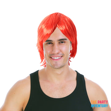 Mens Middle Part Wig (Red)