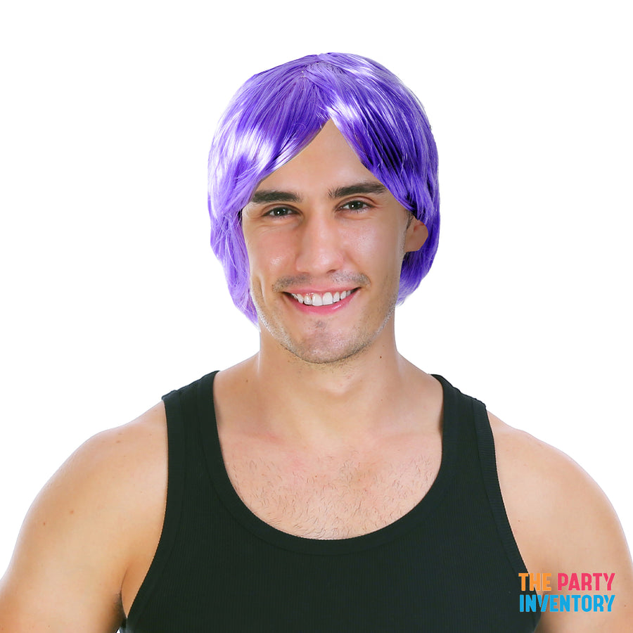 Mens Middle Part Wig (Purple)