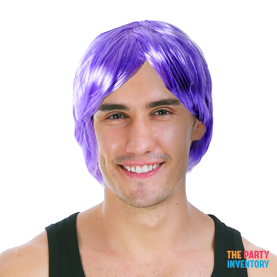 Mens Middle Part Wig (Purple)