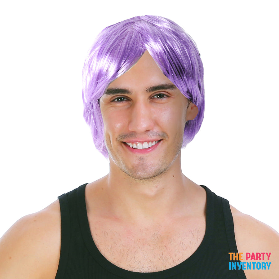 Mens Middle Part Wig ( Light Purple)