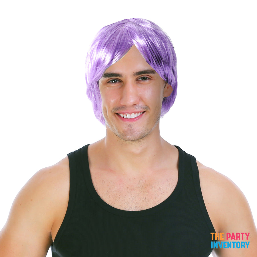 Mens Middle Part Wig ( Light Purple)