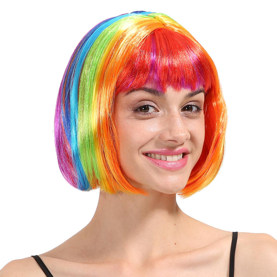 Rainbow Stripe Bob Wig