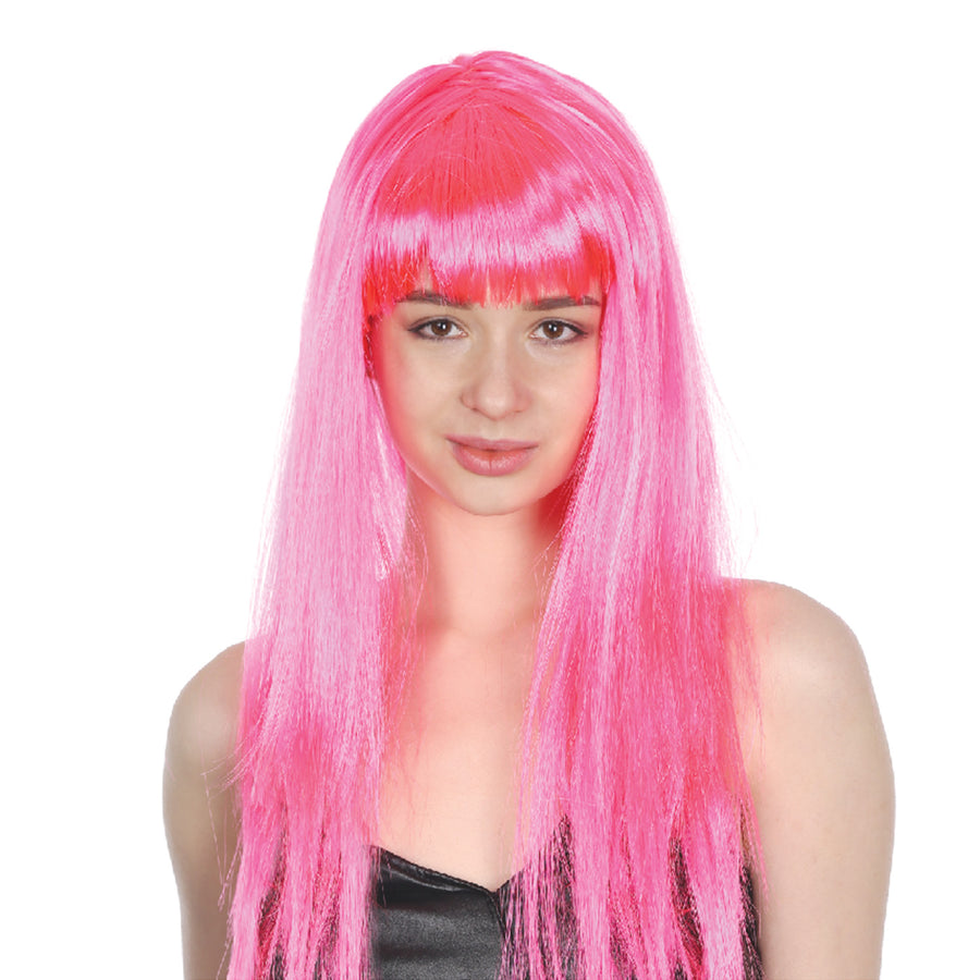 Pink Long Wig with fringe