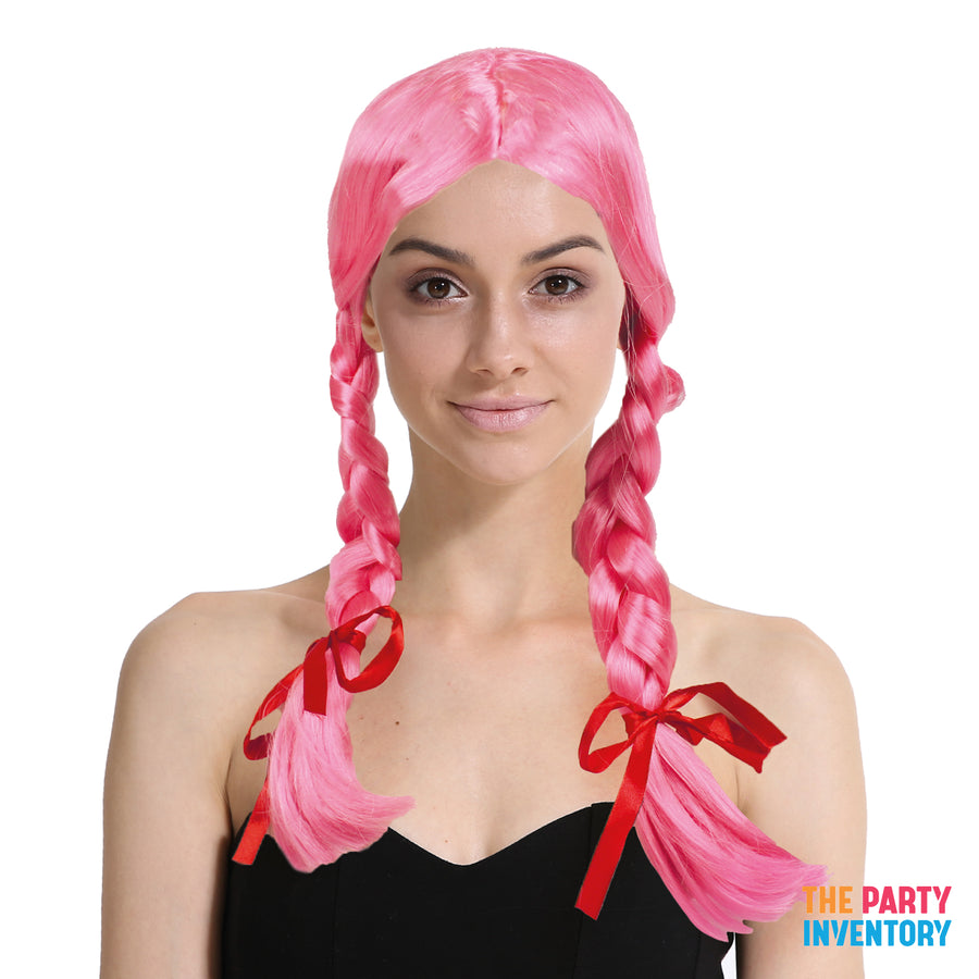 Pink Plaited Wig