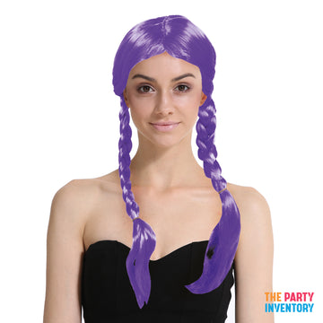 Purple Plaited Wig