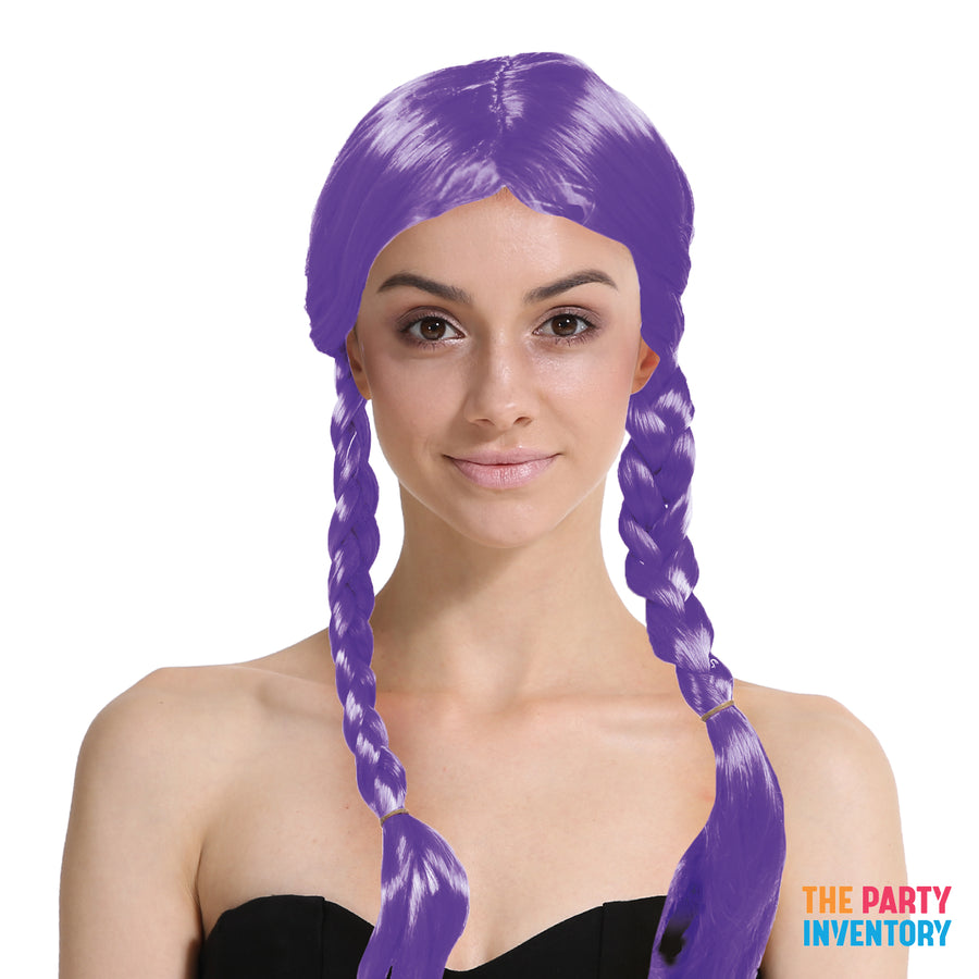 Purple Plaited Wig