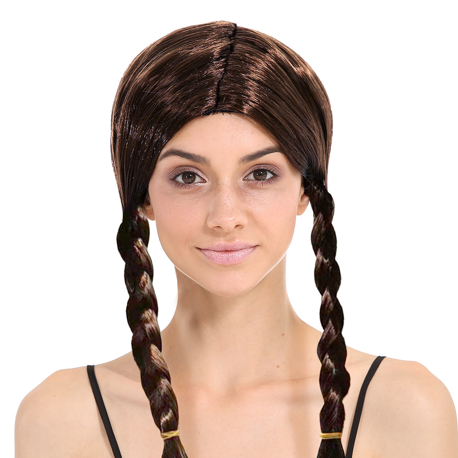 Brown Plaited Wig