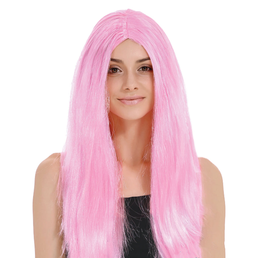 Pink Sleek Long Wig