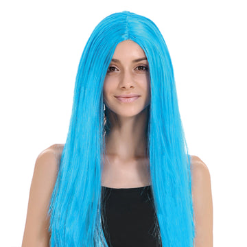 Blue Sleek Long Wig