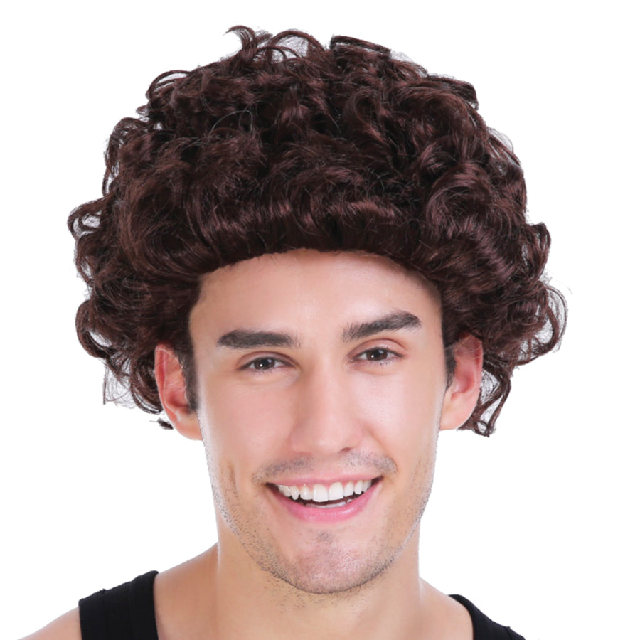 Mens brown store curly wig