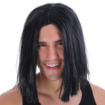 Mens Black Lob Wig