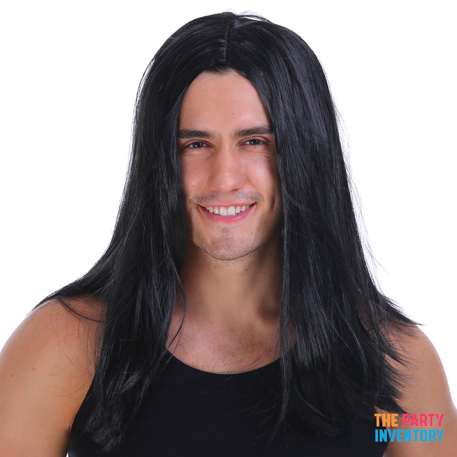 Mens Long Wig (Black)