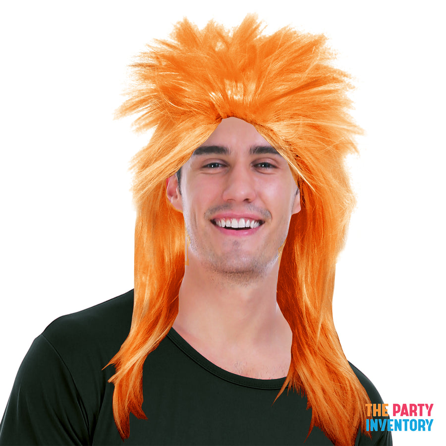 Orange Spiky Punk Rock Wig