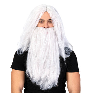 Frizzy Wizard Wig & Beard Set