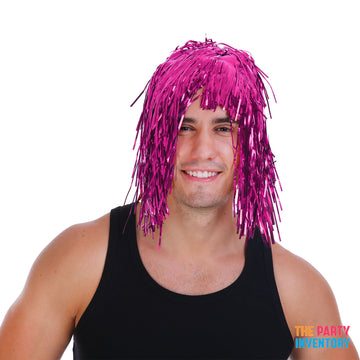 Pink Tinsel Wig