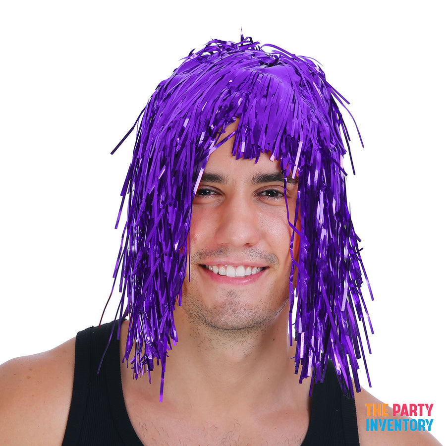 Purple Tinsel Wig