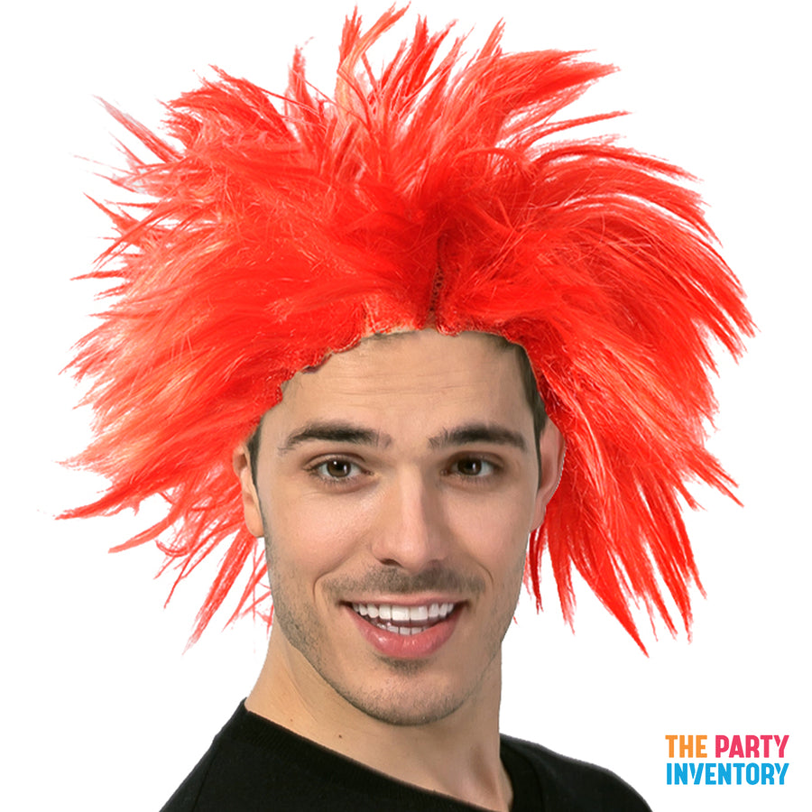 Men's Red Spiky Wig