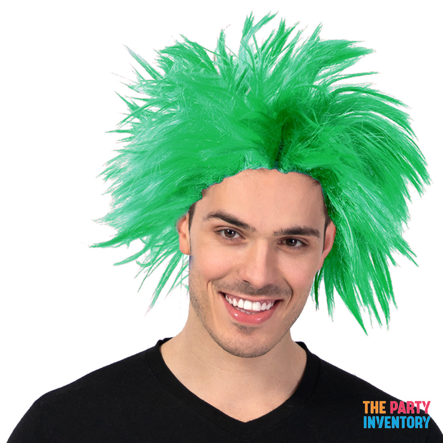 Men's Green Spiky Wig