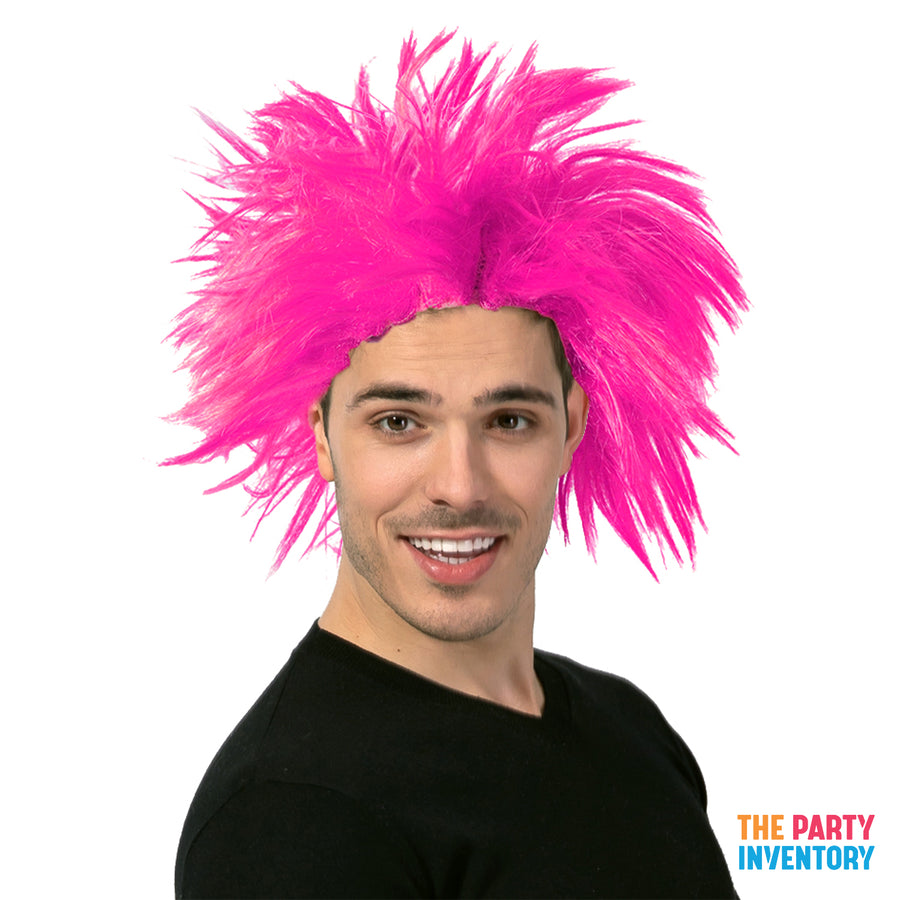 Men's Pink Spiky Wig