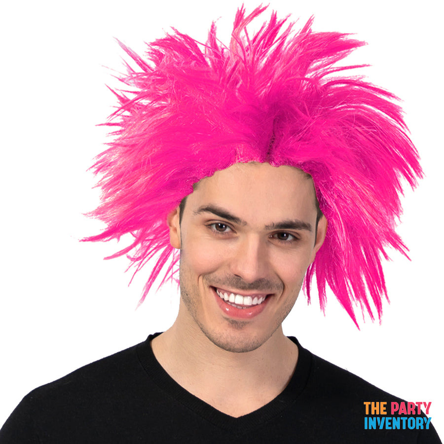 Men's Pink Spiky Wig