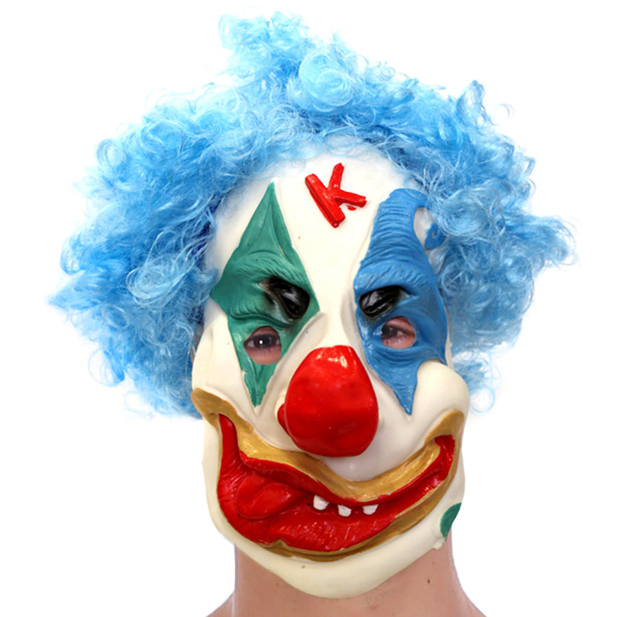 Clown Mask with Wig (Blue)