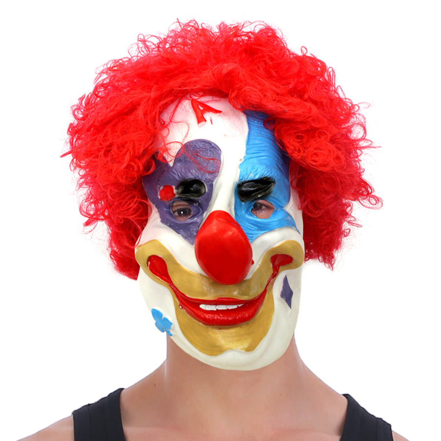 Clown Mask with Wig (Red)