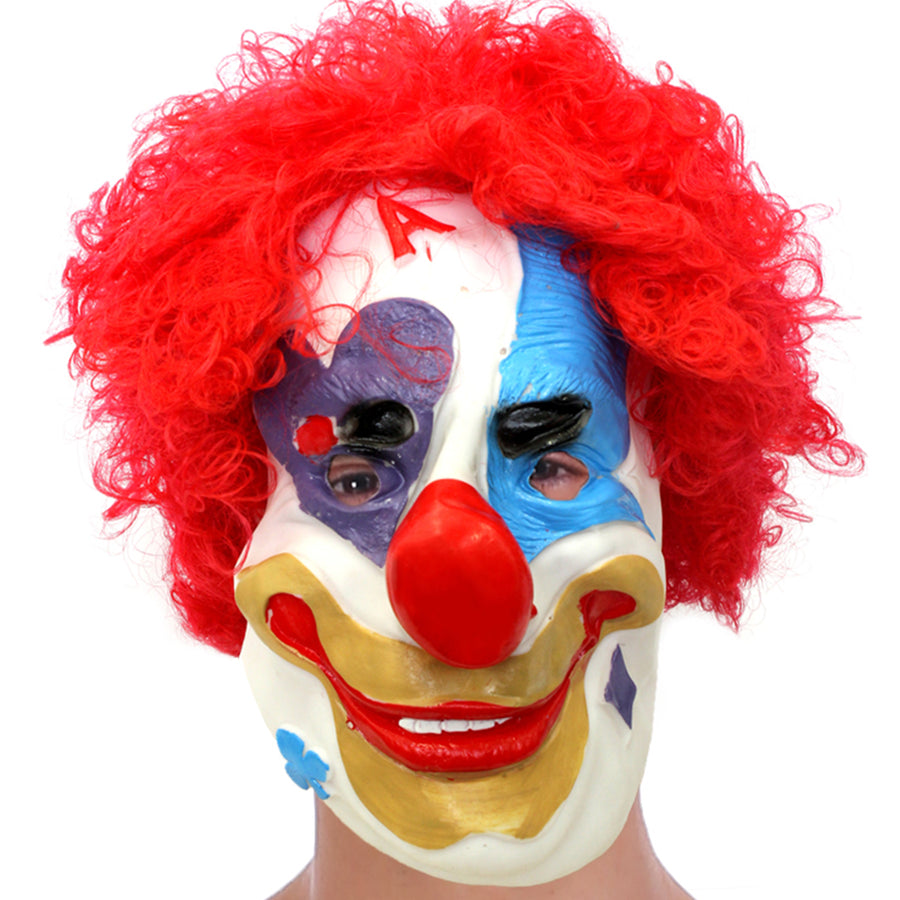 Clown Mask with Wig (Red)