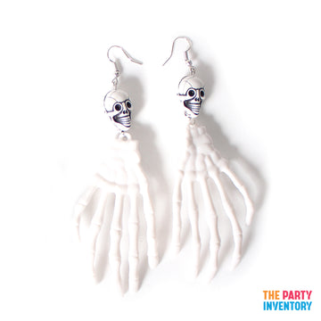 White Skeleton Hand Earrings