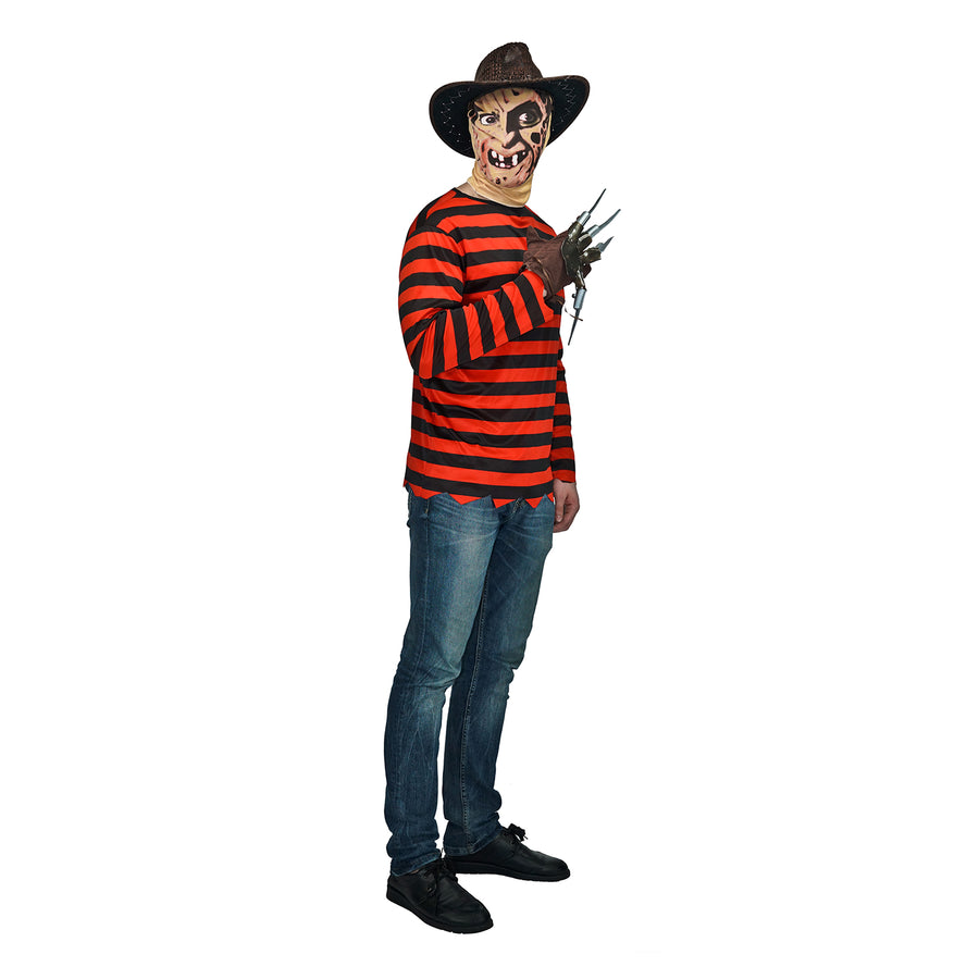 Adult Red Black Stripe Killer Man Costume