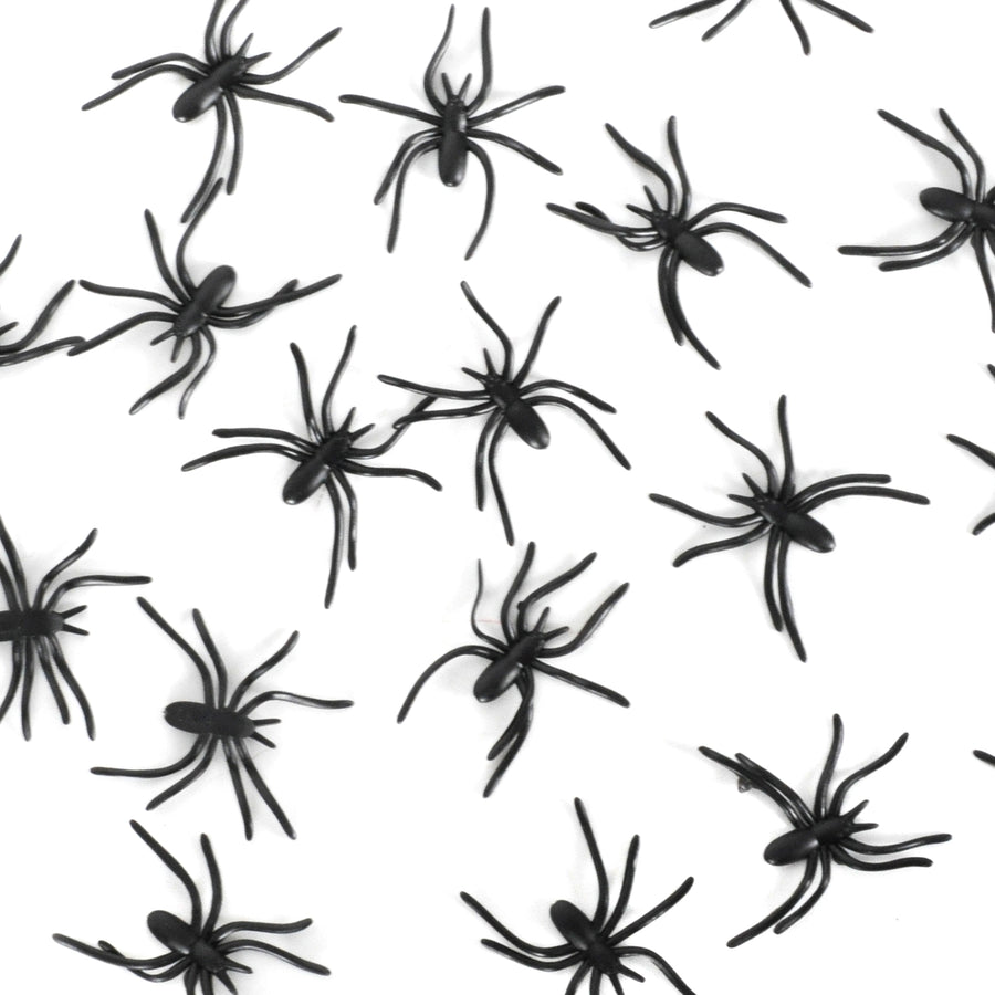 Plastic Spiders Black (20pcs)