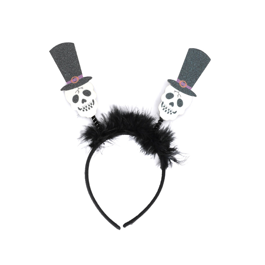 Skull With Top Hat Headband