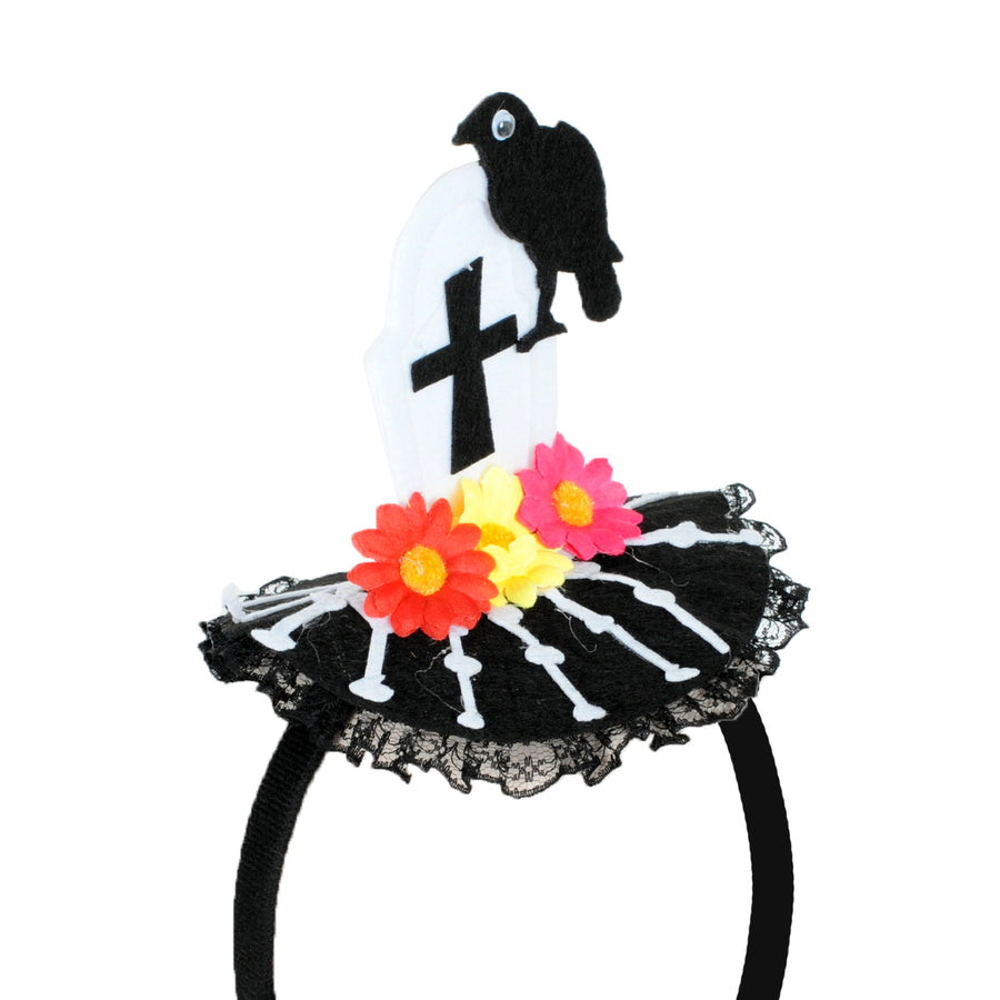 Graveyard headband with flowers