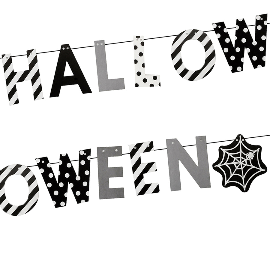 Halloween Banner Black and White