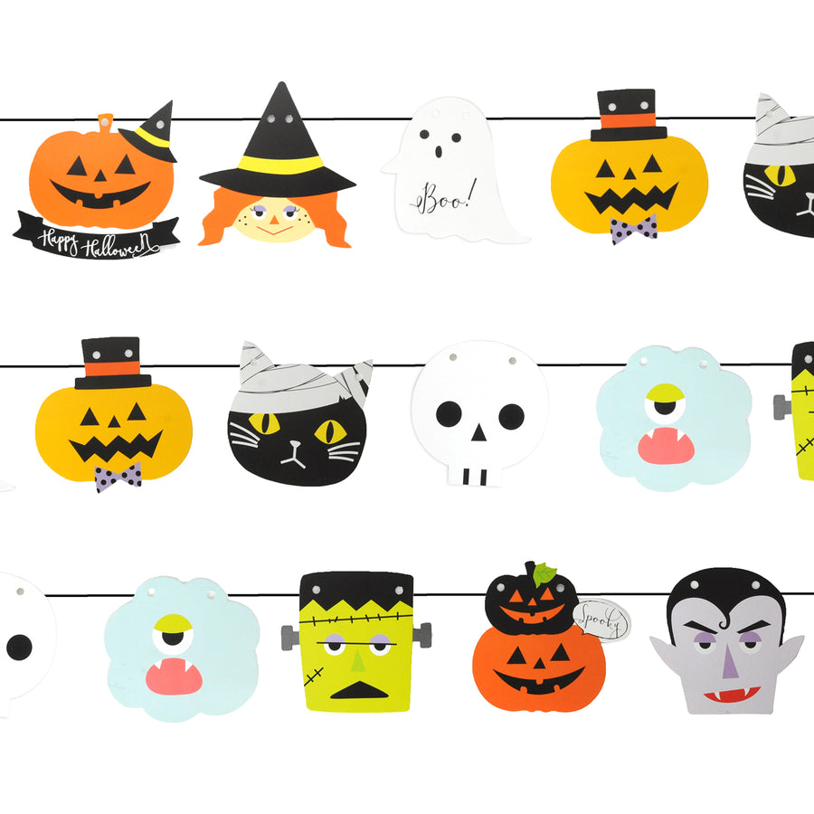 Cartoon Character Halloween Banner