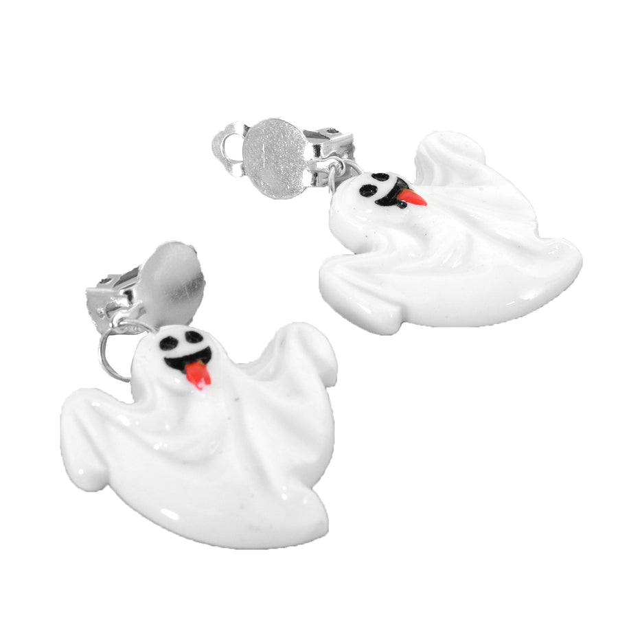 Halloween Clip On Earrings (Ghost)