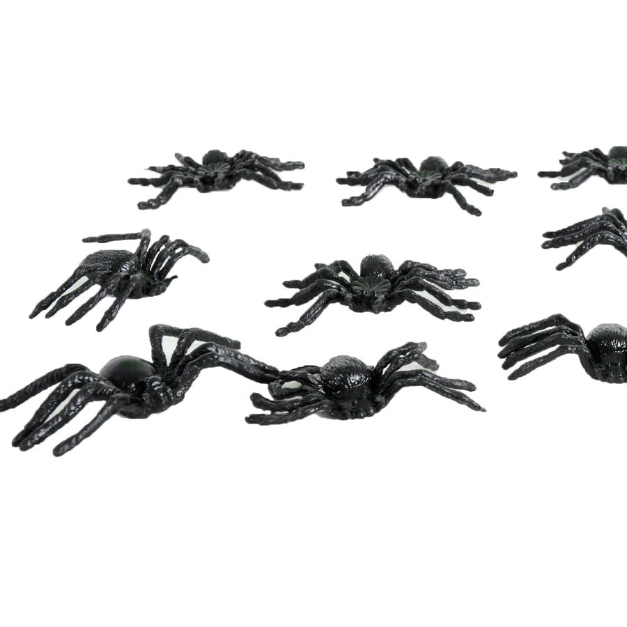 Assorted Plastic Spiders Black (10pcs)