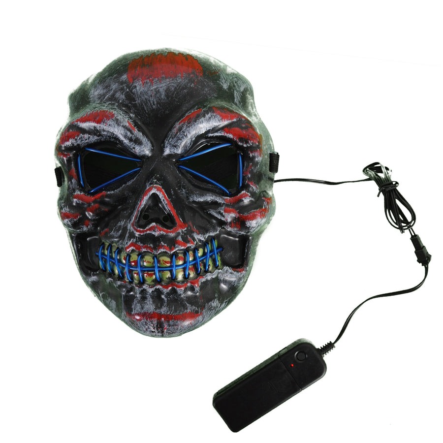 Light Up Silver Skull Mask