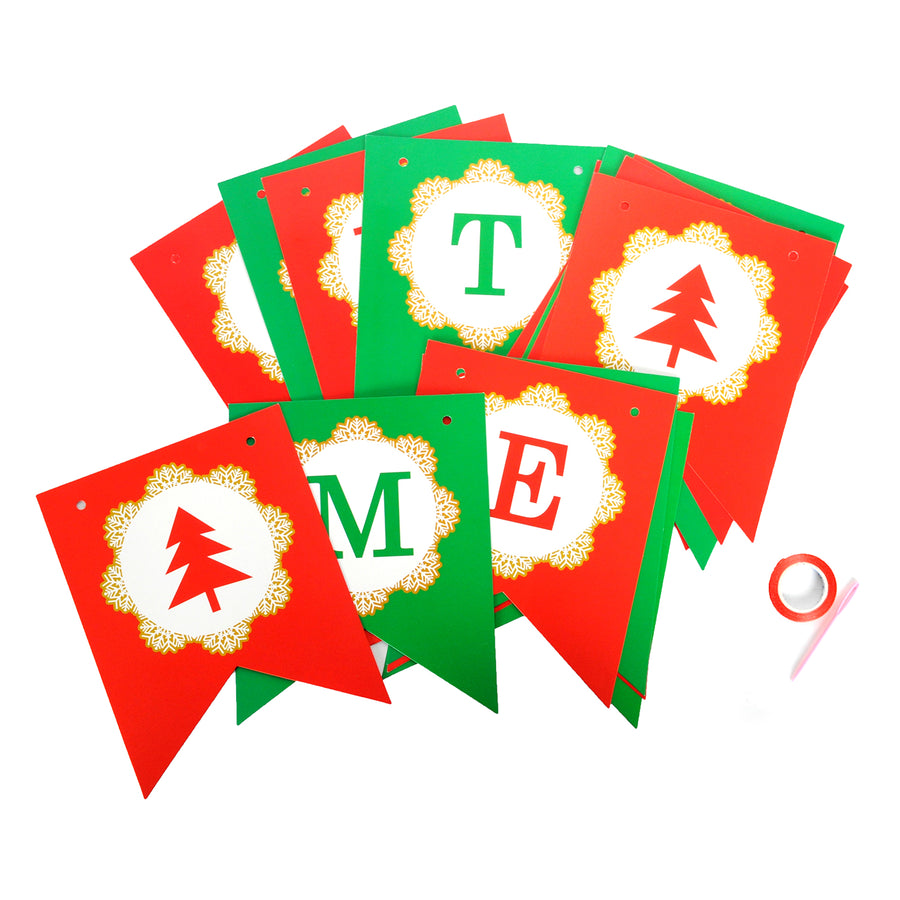 Merry Christmas Banner (Bunting Flags)