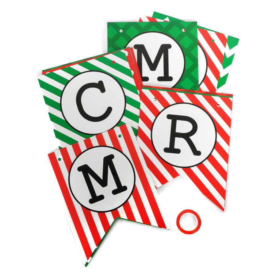 Merry Christmas Banner (Pattern Bunting Flags)