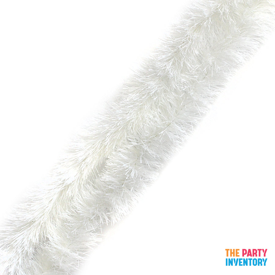 White Christmas Tinsel (11cm Thick)